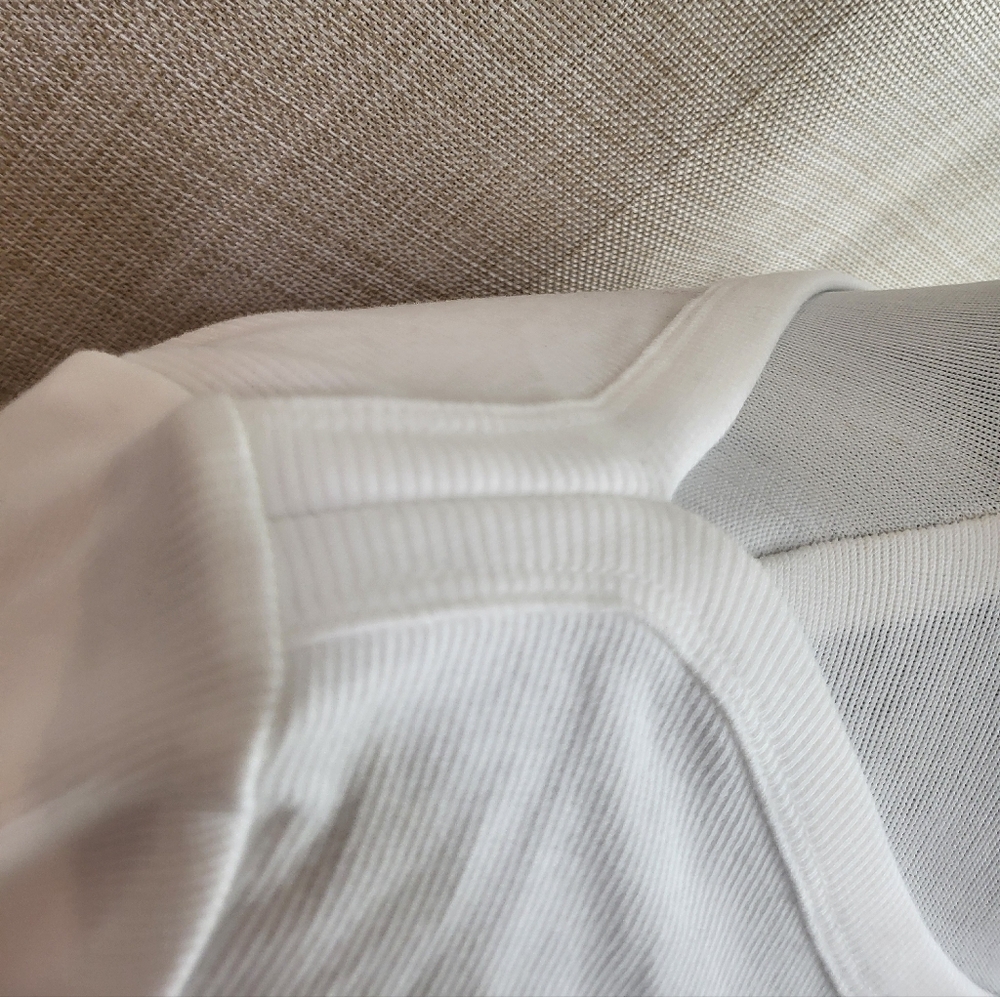 Talbots Women's White Ribbed Knit Stretch Boat Neck‎ 3/4 Sleeve Top Size Lg NWT - Picture 6 of 12